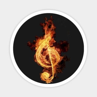 Flaming Note Magnet